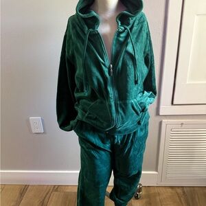 Fashion Nova Forest Green Velour Hoodie